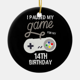 14e verjaardag Gepauzeerd Mijn game 14 jaar oud Keramisch Ornament