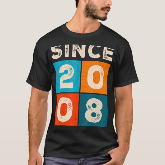 14e verjaardag Geweldige sinds 2008 T-shirt (Voorkant)
