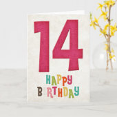 14e verjaardag Happy Birthday Kaart Design (Gele Bloem)