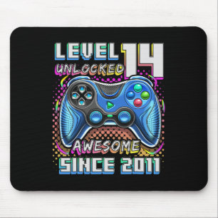14e Verjaardag Jongen Level 14 Gamer 14 Jaar Video Muismat
