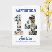 14e verjaardag Jubileum nummer 14 fotocollage Kaart (Gele Bloem)