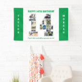 14e verjaardag Jubileum nummer 14 fotocollage Spandoek (Insitu)