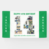 14e verjaardag Jubileum nummer 14 fotocollage Spandoek (Horizontaal)