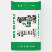 14e verjaardag Jubileum nummer 14 fotocollage Spandoek (Verticaal)