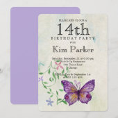 14e verjaardag kaart (Voorkant / Achterkant)