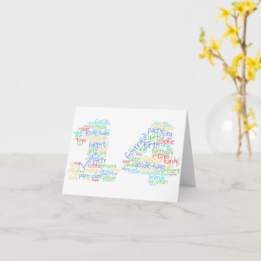 14e verjaardag Kaart B (Gele Bloem)