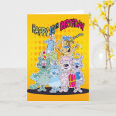 14e Verjaardag Kaart - Moonies Doodlematoons (Gele Bloem)