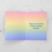 14e verjaardag: kleurrijke regenboog # 14, Naam va Kaart (Binnen)