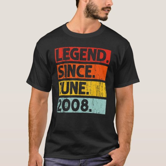 14e verjaardag Legende sinds juni 2008 14 jaar oud T-shirt (Voorkant)