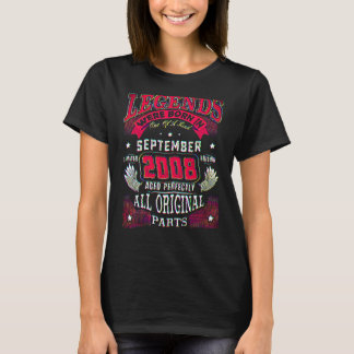 14e verjaardag Legenden Geboren In September 2008 T-shirt