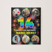 14e verjaardag: Leuke regenboog #, Aangepaste naam Legpuzzel (Verticaal)