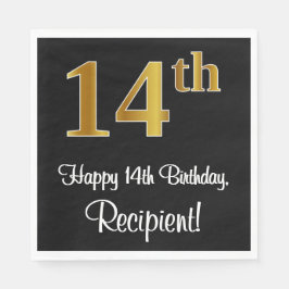 14e verjaardag ~ Luxurieuze Faux Gold-look # Servet