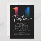 14e verjaardag Modern Kaart (Voorkant)