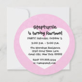 14e verjaardag Moderne roze en zwarte W689B12 Kaart (Achterkant)