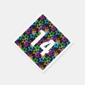 14e verjaardag Neon sterren op zwart Servet (Hoek)