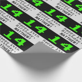 14e verjaardag - Nerdy / Geeky Style "14" en naam Cadeaupapier (Hoek)