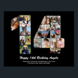 14e verjaardag nummer 14 aangepaste fotocollage poster<br><div class="desc">Markeer jaren van prachtige herinneringen en avonturen met deze boeiende 14e verjaardag nummer foto collage. Deze aanpasbare sjabloon is de perfecte mix van creativiteit en sentiment, waardoor je een echt gedenkwaardig en gepersonaliseerd cadeau kunt creëer voor de speciale dag van je geliefde. Leg de essentie van ongelofelijke jaren vast in...</div>