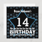 14e verjaardag of eender welk jaartal zwart-wit V1 Kaart (Voorkant / Achterkant)