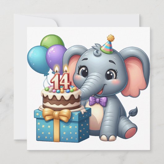 14e verjaardag Olifant (Voorkant)