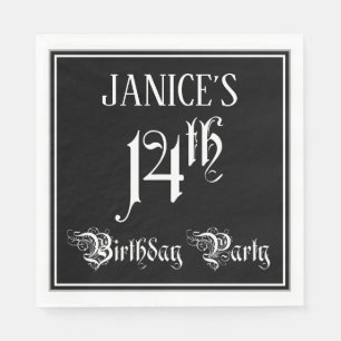 14e verjaardag Partij — Fancy Manuscript + de Naam Servet