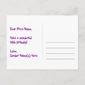 14e verjaardag: Pink Stripes & Hearts, Rainbow 14 Briefkaart (Achterkant)