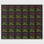 14e verjaardag: Red Digital Clock Style "14" + naa Cadeaupapier (Vlak)