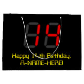 14e verjaardag: Red Digital Clock Style "14" + naa Groot Cadeauzakje (Achterkant)