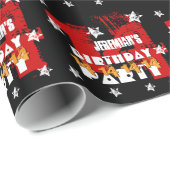 14e verjaardag Red GOLD BLACK A06 Cadeaupapier (Rol Hoek)