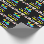 14e verjaardag: Regenboog "14"; Aangepaste foto's  Cadeaupapier (Hoek)