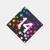 14e verjaardag RegenboogStippen op zwart Servet (Hoek)