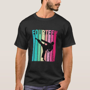 14e verjaardag Retro Karate Taekwondo 14 jaar T-shirt