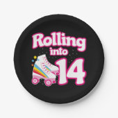 14e verjaardag rolschaatsen 14 jaar oud Schaats Papieren Bordje (Voorkant)