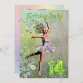 14e verjaardag uitnodiging (Voorkant / Achterkant)