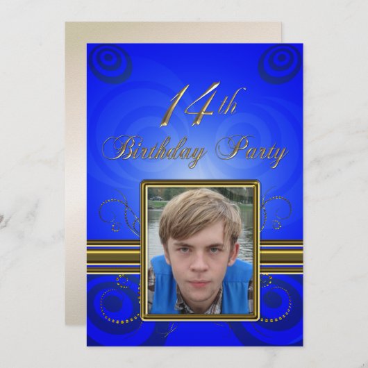 14e verjaardag Uitnodiging (Voorkant / Achterkant)