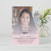 14e verjaardag uitnodiging Verjaardagsfeest Foto r (Staand voorkant)