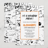 14e verjaardag uitnodigingen Boy Graffiti Party Pa (Voorkant / Achterkant)