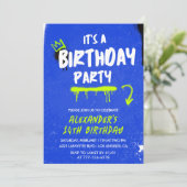 14e verjaardag uitnodigingen Boy Graffiti Spray ve (Staand voorkant)