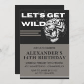 14e verjaardag uitnodigingen Boy Party Let's Get W (Voorkant / Achterkant)