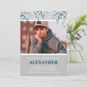 14e verjaardag uitnodigingen jongen Confetti Foto (Staand voorkant)