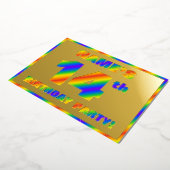 14e verjaardag van de geboorte - Fun, regenboogspe Folie Uitnodiging (Gedraaid)