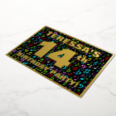 14e verjaardag van de gevechtsdag — Fun, kleurrijk Folie Uitnodiging (Gedraaid)