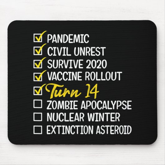 14e verjaardag van de gift 14 jaar oud Quarantine  Muismat (Voorkant)