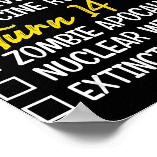 14e verjaardag van de gift 14 jaar oud Quarantine  Poster (Hoek)