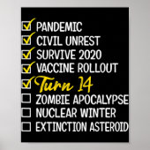 14e verjaardag van de gift 14 jaar oud Quarantine  Poster (Voorkant)