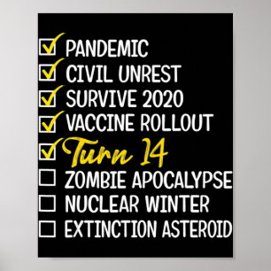 14e verjaardag van de gift 14 jaar oud Quarantine  Poster