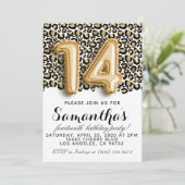 14e verjaardag van het dagblad Leopard Animal Prin Kaart (Staand voorkant)