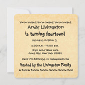 14e verjaardag van het moderne Sinaasappel en zwar Kaart (Achterkant)