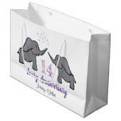 14e verjaardag van ivoorbruiloft schattige olifant groot cadeauzakje (Voorkant Gekanteld)