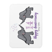 14e verjaardag van ivoorbruiloft schattige olifant magneet (Verticaal)