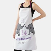14e verjaardag van ivoorbruiloft schattige olifant schort (Insitu)
